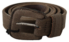 Costume National Brown Leather Logo Buckle Waist Belt -   -  Costume National.