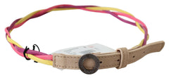 Costume National Multicolor Twisted Leather Circle Buckle Belt -   -  Costume National.