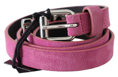 Just Cavalli Pink Silver Chrome Metal Buckle Waist Belt -   -  Just Cavalli.