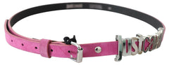 Just Cavalli Pink Silver Chrome Metal Buckle Waist Belt -   -  Just Cavalli.