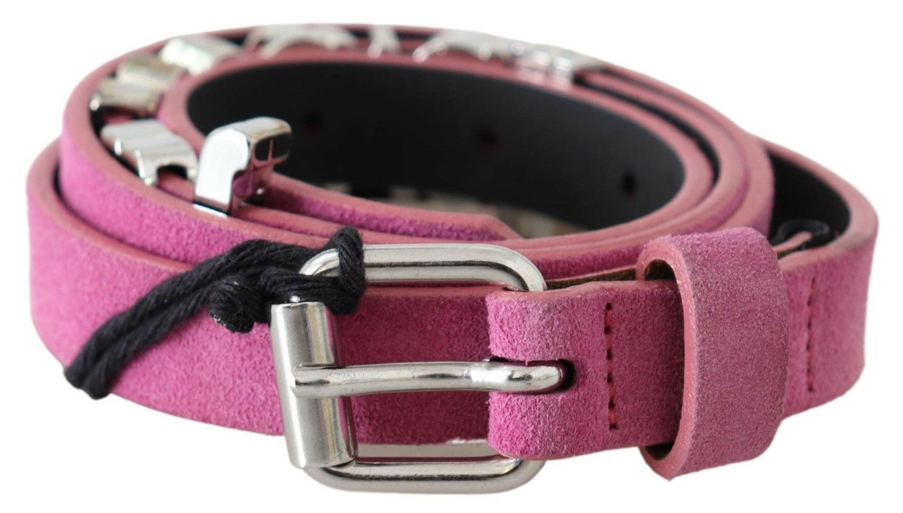 Just Cavalli Pink Silver Chrome Metal Buckle Waist Belt -   -  Just Cavalli.