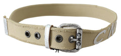 Costume National Beige Cotton Rustic Logo Buckle Belt -   -  Costume National.
