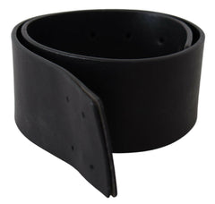 GF Ferre Black Genuine Leather Wide Logo Waist Belt -   -  GF Ferre.