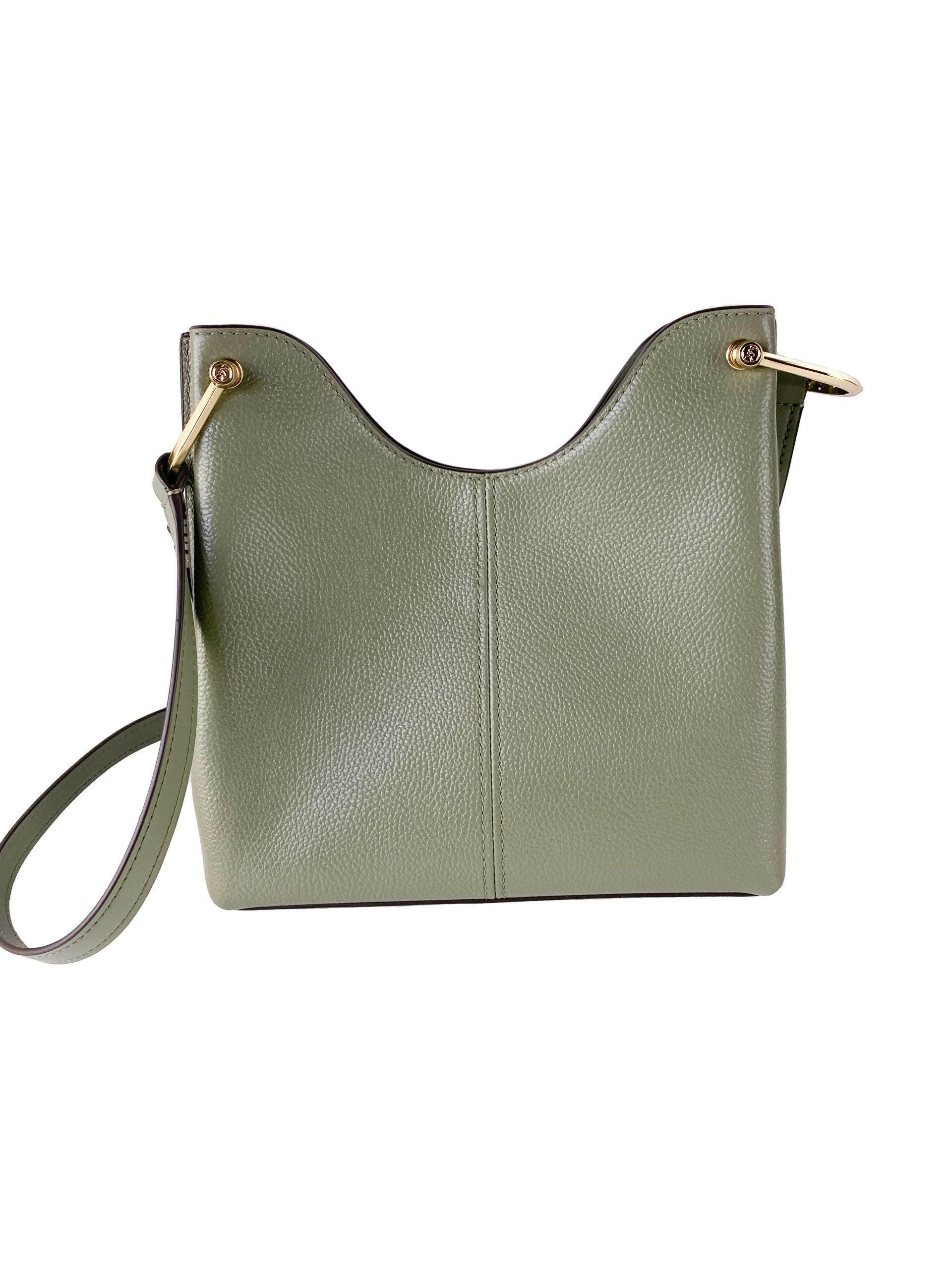 Michael Kors Joan Large Perforated Suede Leather Slouchy Messenger Handbag (Army Green) -   -  Michael Kors.