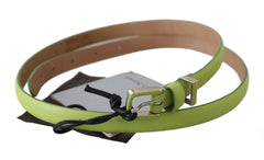 Scervino Street Green Leather Chartreuse Silver Green Buckle Belt -   -  Scervino Street.