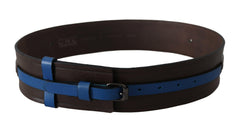 Costume National Brown Thin Blue Line Leather Buckle Belt -   -  Costume National.