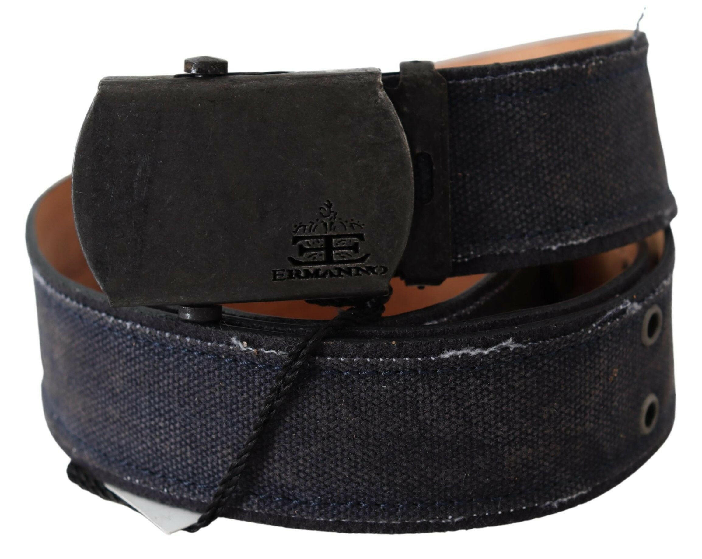 Ermanno Scervino Blue Leather Ratchet Buckle Belt -   -  Ermanno Scervino.