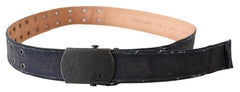Ermanno Scervino Blue Leather Ratchet Buckle Belt -   -  Ermanno Scervino.