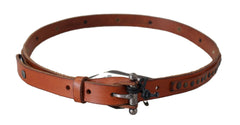 Scervino Street Brown Genuine Leather Rustic Silver Buckle Belt -   -  Scervino Street.