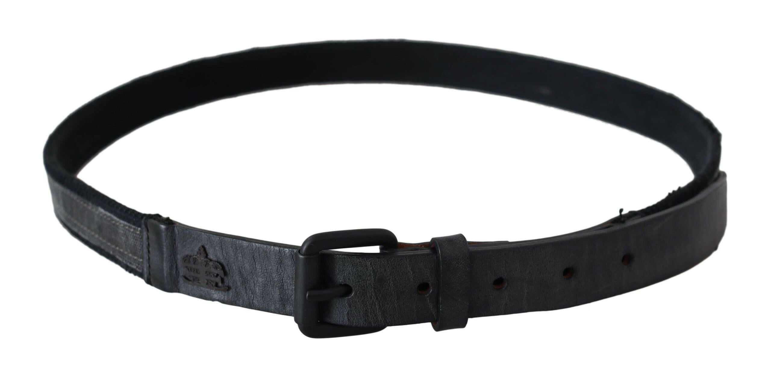Ermanno Scervino Black Leather Logo Buckle Waist -   -  Ermanno Scervino.