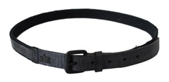 Ermanno Scervino Black Leather Logo Buckle Waist -   -  Ermanno Scervino.