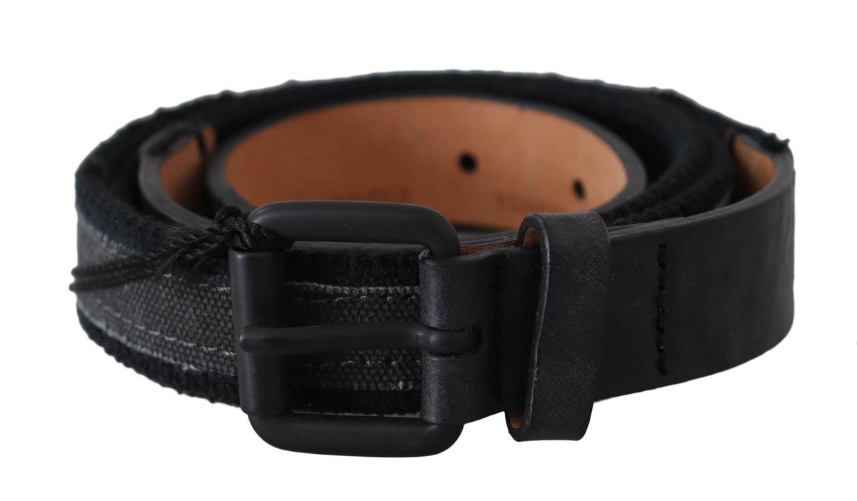 Ermanno Scervino Black Leather Logo Buckle Waist -   -  Ermanno Scervino.