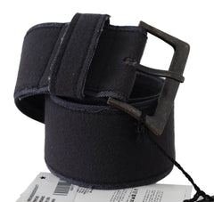 Ermanno Scervino Black Leather Wide Buckle Waist Luxury Belt -   -  Ermanno Scervino.