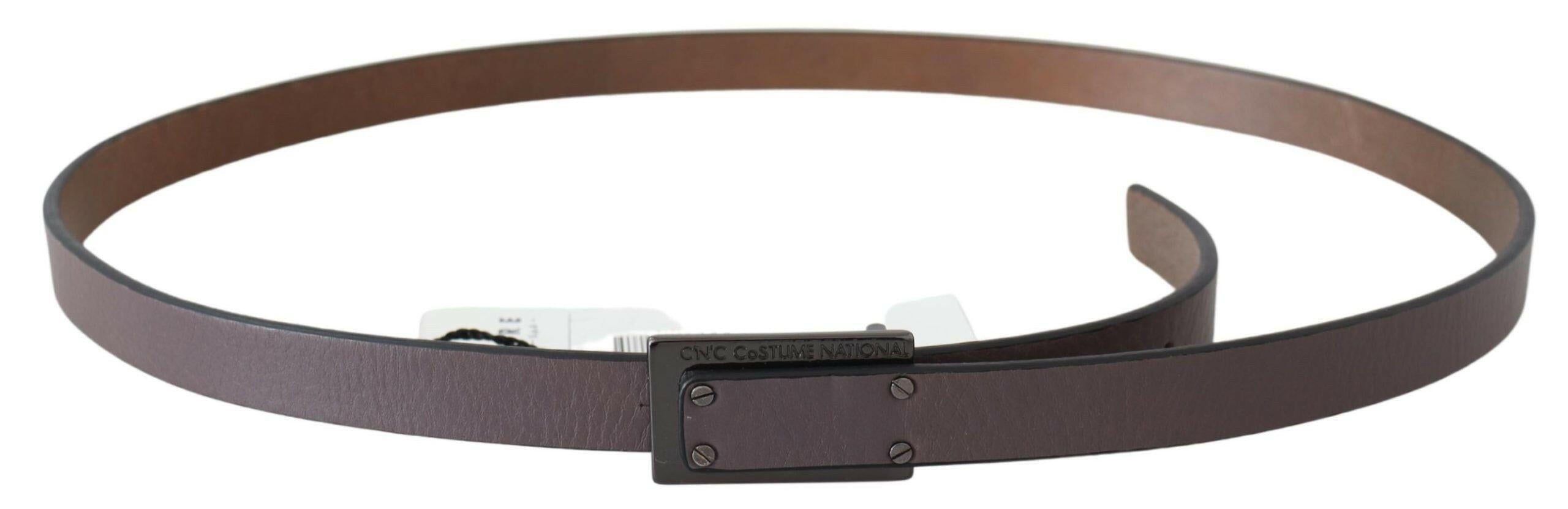 Costume National Brown Leather Tactical Logo Buckle Dark -   -  Costume National.