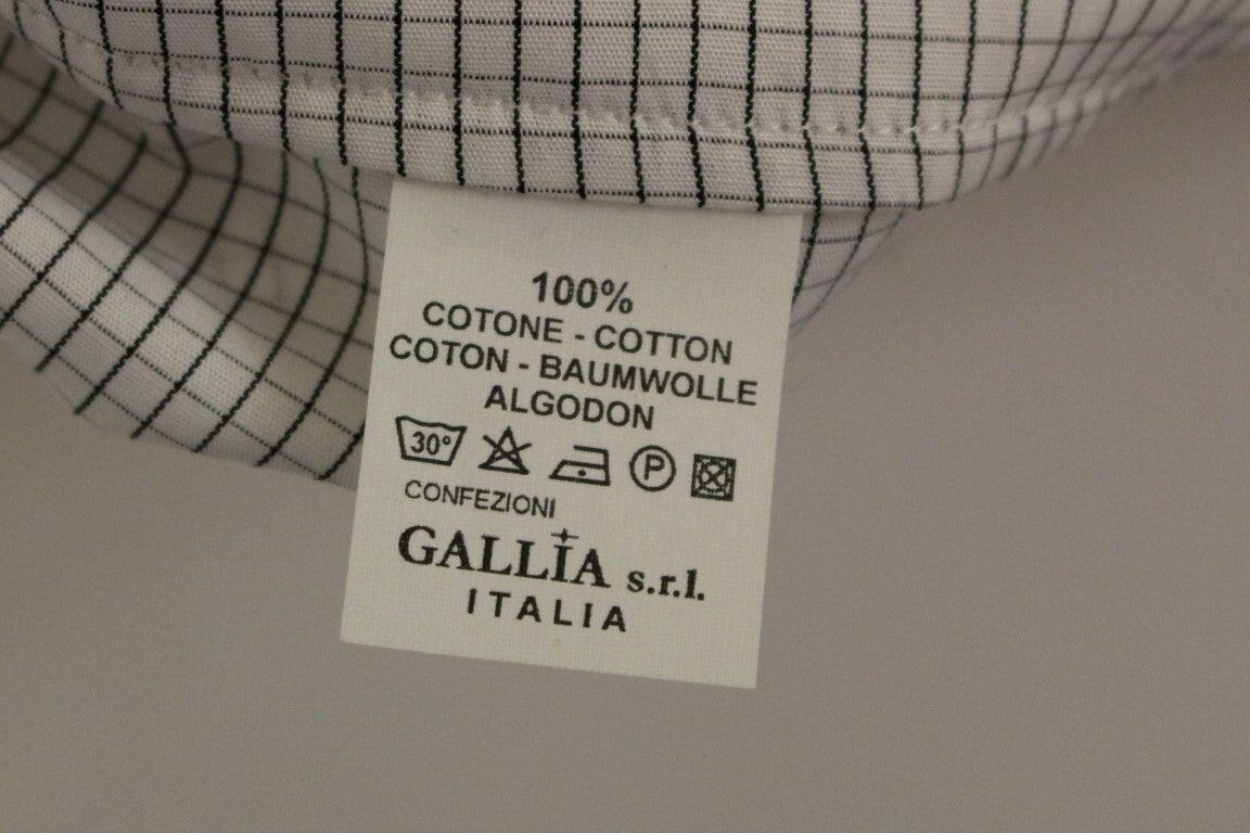 Andrea Incontri White Cotton Checkered Stretch Skirt -   -  Andrea Incontri.