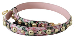 Dolce & Gabbana Pink Floral Gold Studs Bag Accessory Shoulder Strap -   -  Dolce & Gabbana.