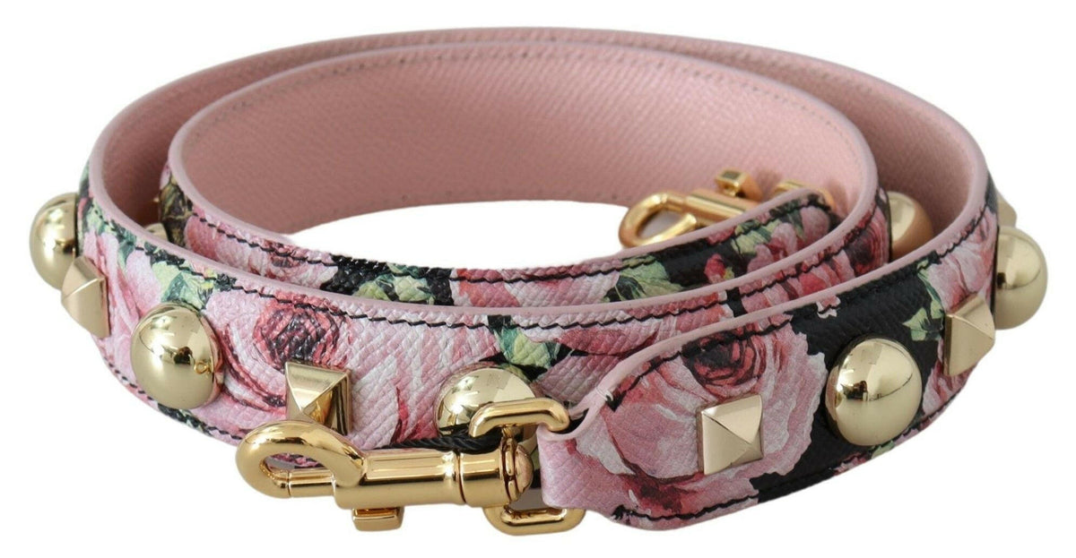 Dolce & Gabbana Pink Floral Gold Studs Bag Accessory Shoulder Strap -   -  Dolce & Gabbana.