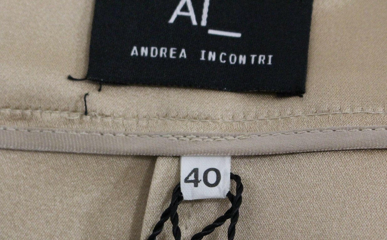 Andrea Incontri Brown Silk Solid Mini Pleated Skirt -   -  Andrea Incontri.