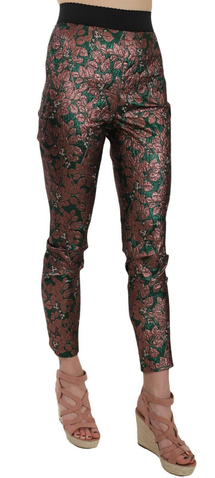 Dolce & Gabbana Multicolor Iridescent Brocade Jacquard Trousers Crop Pants -   -  Dolce & Gabbana.