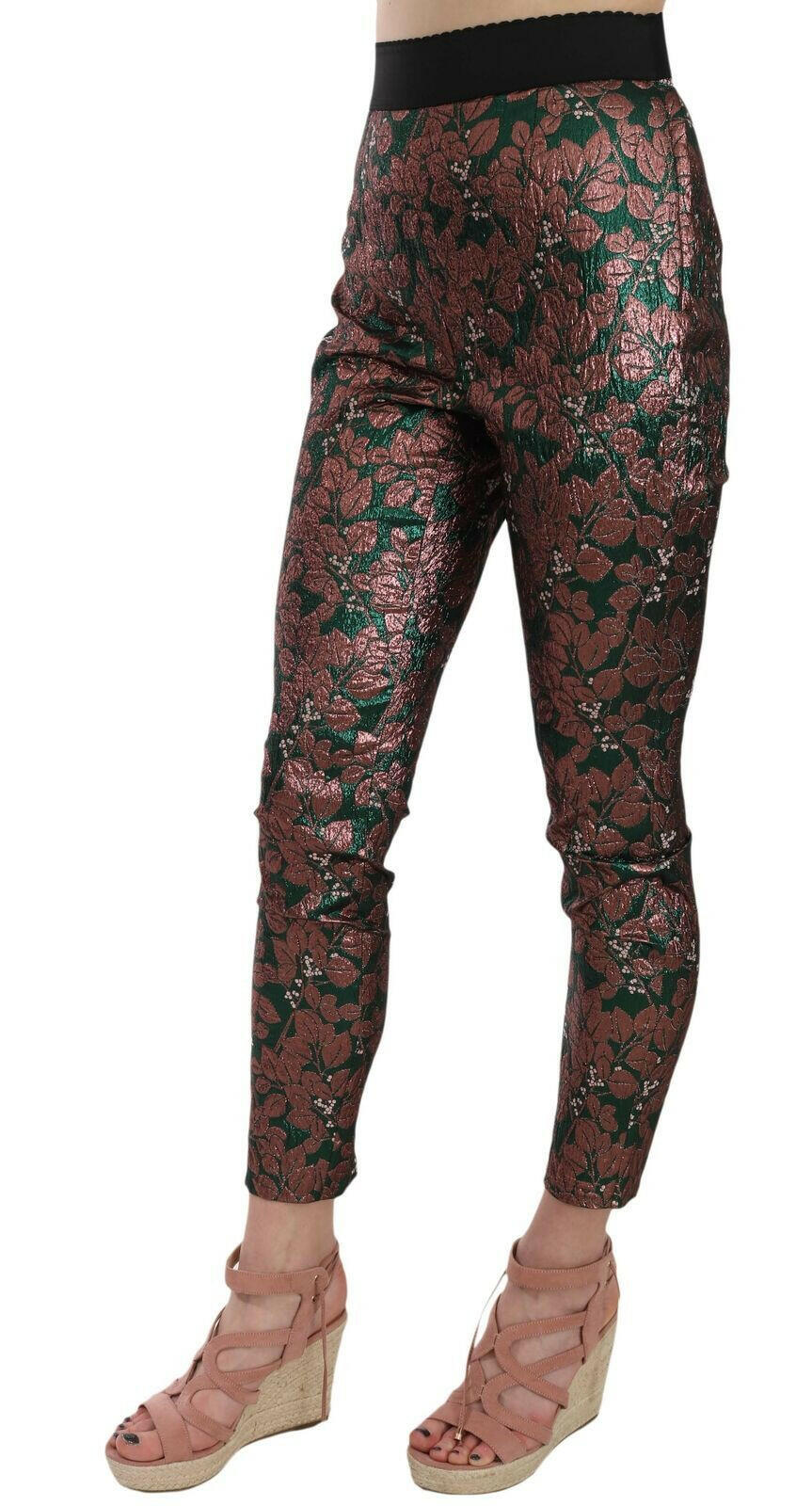 Dolce & Gabbana Multicolor Iridescent Brocade Jacquard Trousers Crop Pants -   -  Dolce & Gabbana.