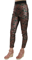 Dolce & Gabbana Multicolor Iridescent Brocade Jacquard Trousers Crop Pants -   -  Dolce & Gabbana.