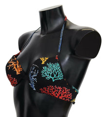 Dolce & Gabbana Black Corals Print Women Beachwear Bikini Tops -   -  Dolce & Gabbana.
