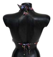 Dolce & Gabbana Black Floral Print Swimsuit Beachwear Bikini Tops -   -  Dolce & Gabbana.