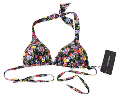 Dolce & Gabbana Black Floral Print Swimsuit Beachwear Bikini Tops -   -  Dolce & Gabbana.