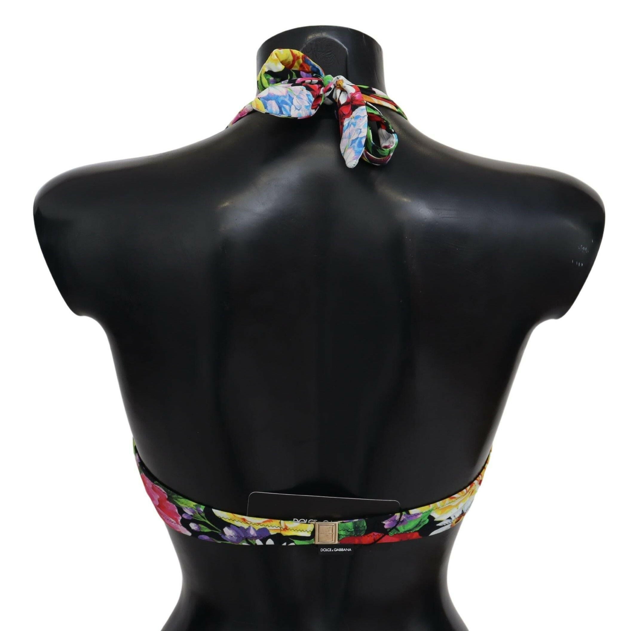 Dolce & Gabbana Multicolor Floral Print Swimwear Bikini Tops -   -  Dolce & Gabbana.