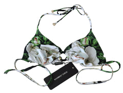 Dolce & Gabbana Multicolor Floral Print Halter Swimwear Bikini Top -   -  Dolce & Gabbana.