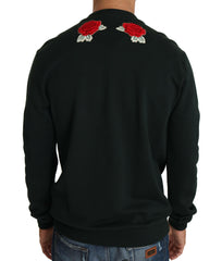 Dolce & Gabbana Green Crystal Heart Roses Gun Sweater -   -  Dolce & Gabbana.