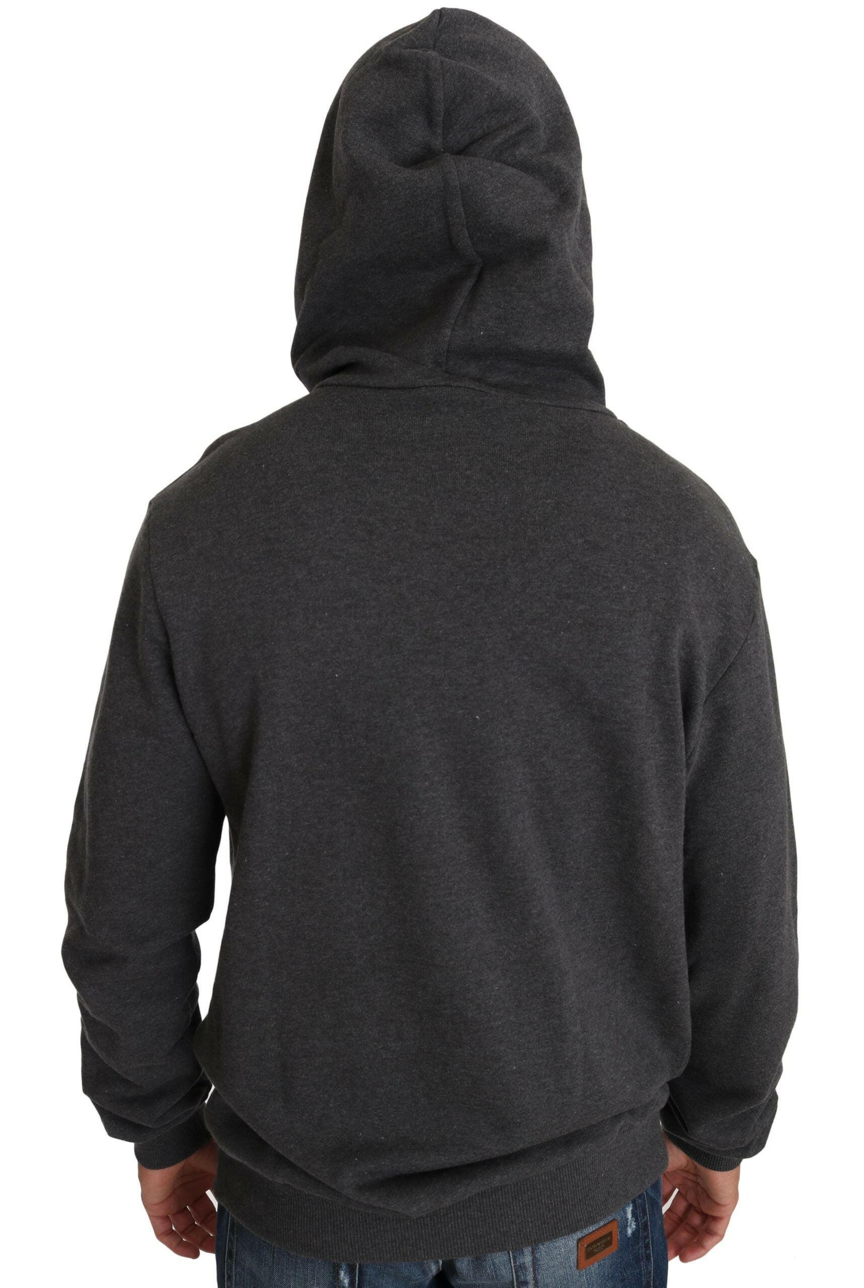 Dolce & Gabbana Gray Hooded Red Crystal Heart Gun Sweater -   -  Dolce & Gabbana.
