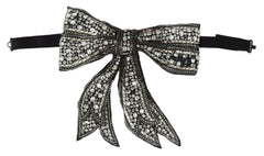 Dolce & Gabbana Silver Crystal Beaded Sequined Catwalk Necklace Bowtie -   -  Dolce & Gabbana.