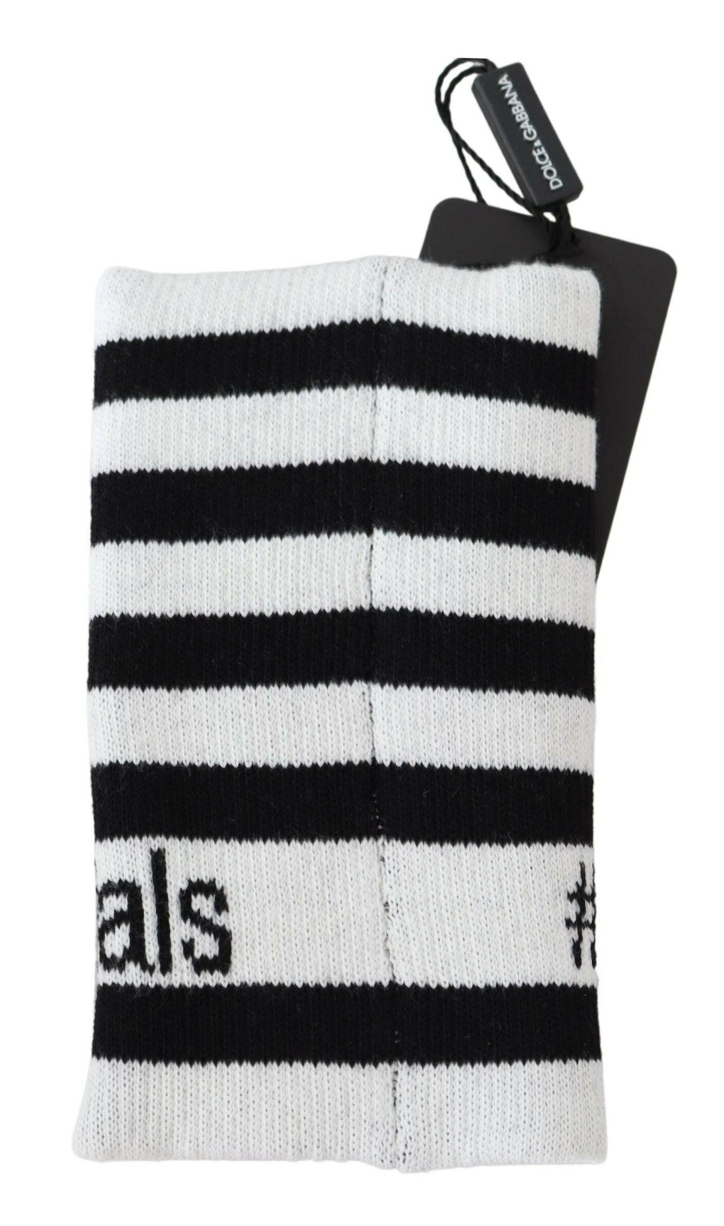 Dolce & Gabbana Black White Wool DGMillennials Wristband Wrap -   -  Dolce & Gabbana.