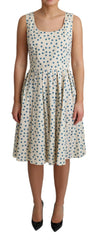 Dolce & Gabbana Beige Dotted Cotton A-Line Gown Dress -   -  Dolce & Gabbana.