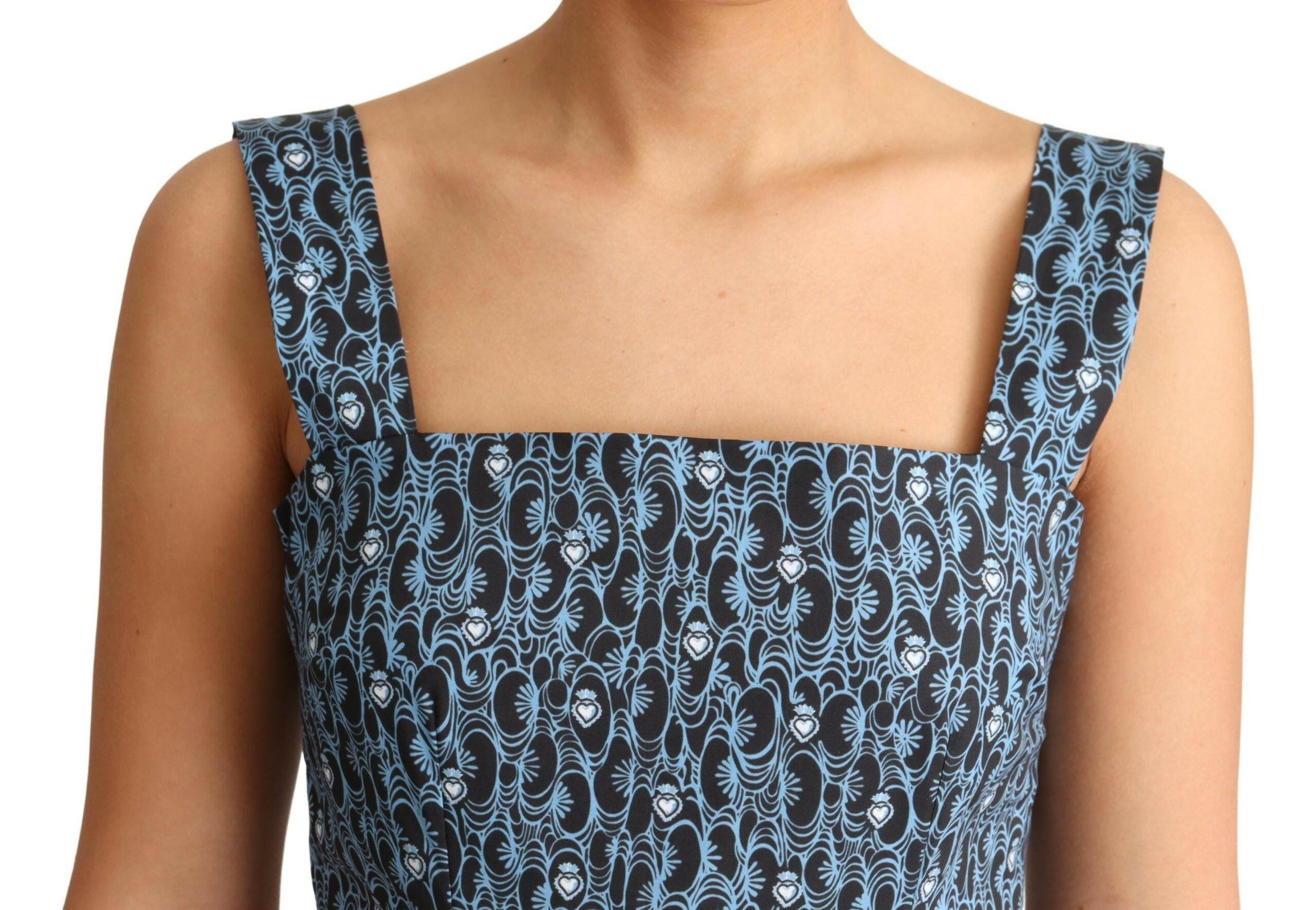 Dolce & Gabbana Blue Heart Cotton A-Line Stretch Dress -   -  Dolce & Gabbana.