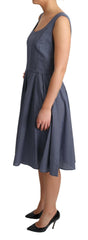 Dolce & Gabbana Blue Polka Cotton A-Line Stretch Dress -   -  Dolce & Gabbana.