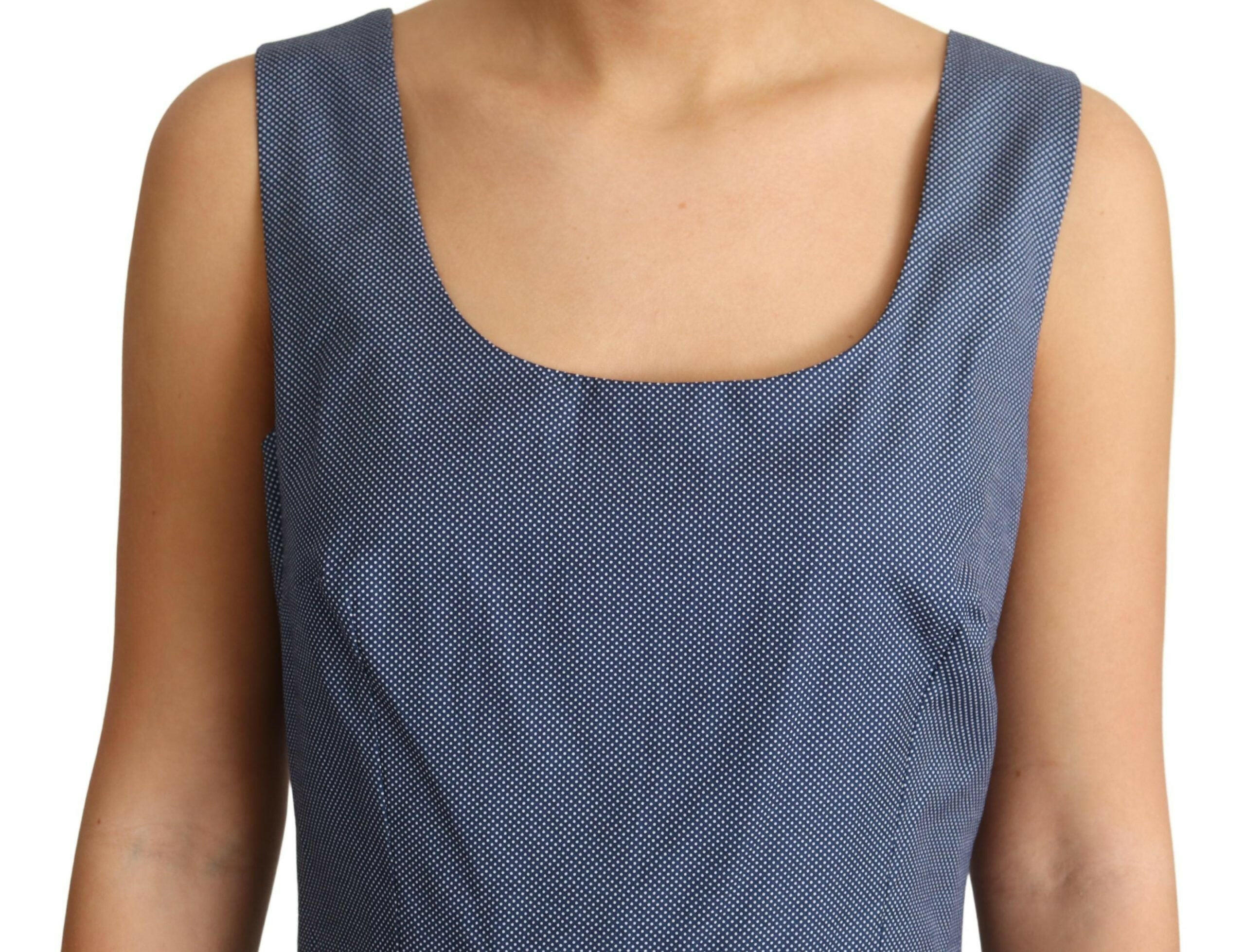 Dolce & Gabbana Blue Polka Cotton A-Line Stretch Dress -   -  Dolce & Gabbana.