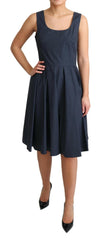 Dolce & Gabbana Blue Polka Dotted Cotton A-Line Dress -   -  Dolce & Gabbana.