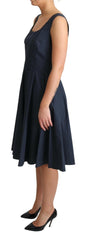 Dolce & Gabbana Blue Polka Dotted Cotton A-Line Dress -   -  Dolce & Gabbana.