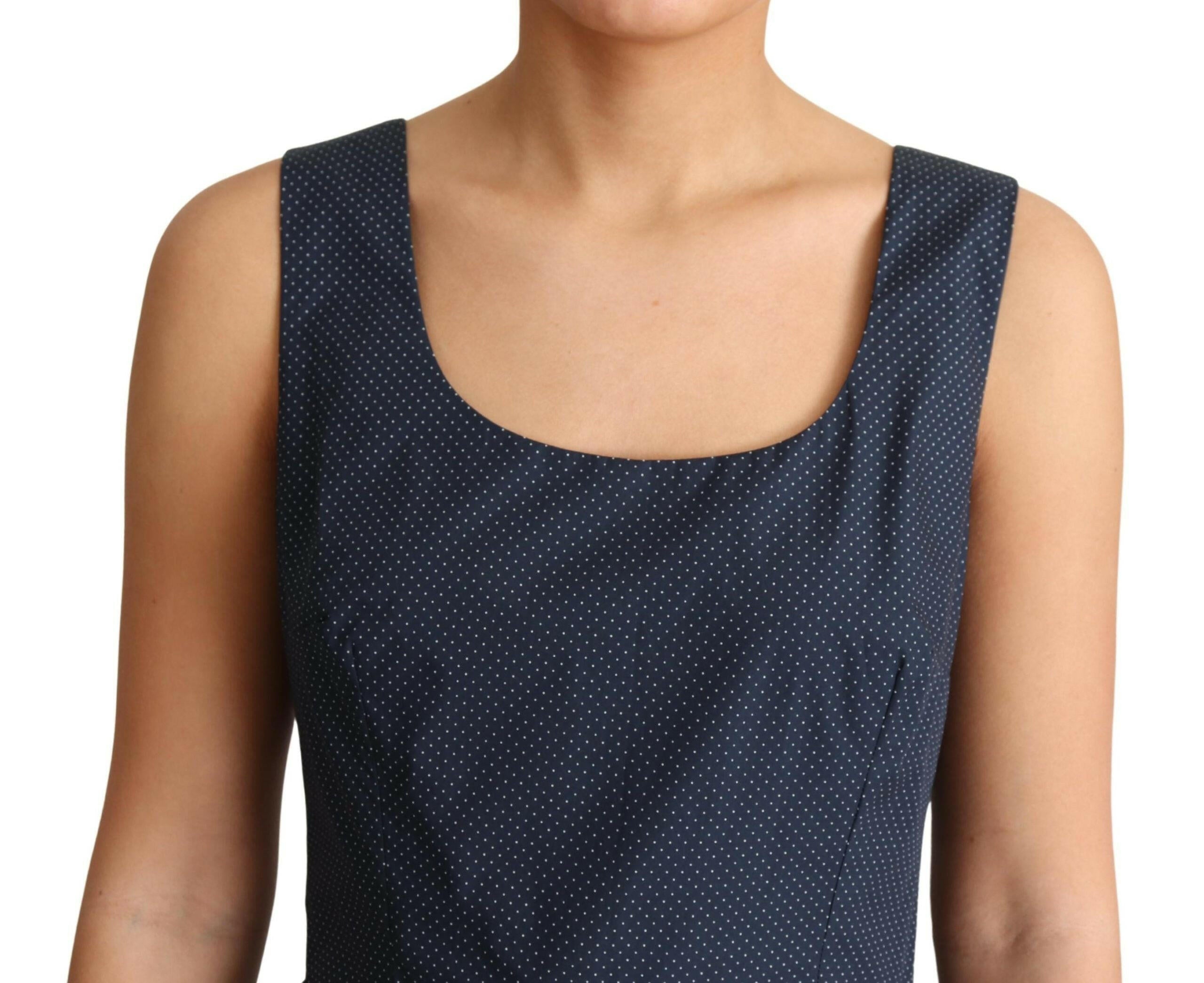 Dolce & Gabbana Blue Polka Dotted Cotton A-Line Dress -   -  Dolce & Gabbana.