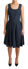 Dolce & Gabbana Blue Polka Dotted Cotton A-Line Dress -   -  Dolce & Gabbana.