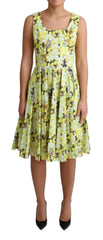 Dolce & Gabbana Yellow Floral Cotton Stretch Gown Dress -   -  Dolce & Gabbana.