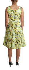 Dolce & Gabbana Yellow Floral Cotton Stretch Gown Dress -   -  Dolce & Gabbana.