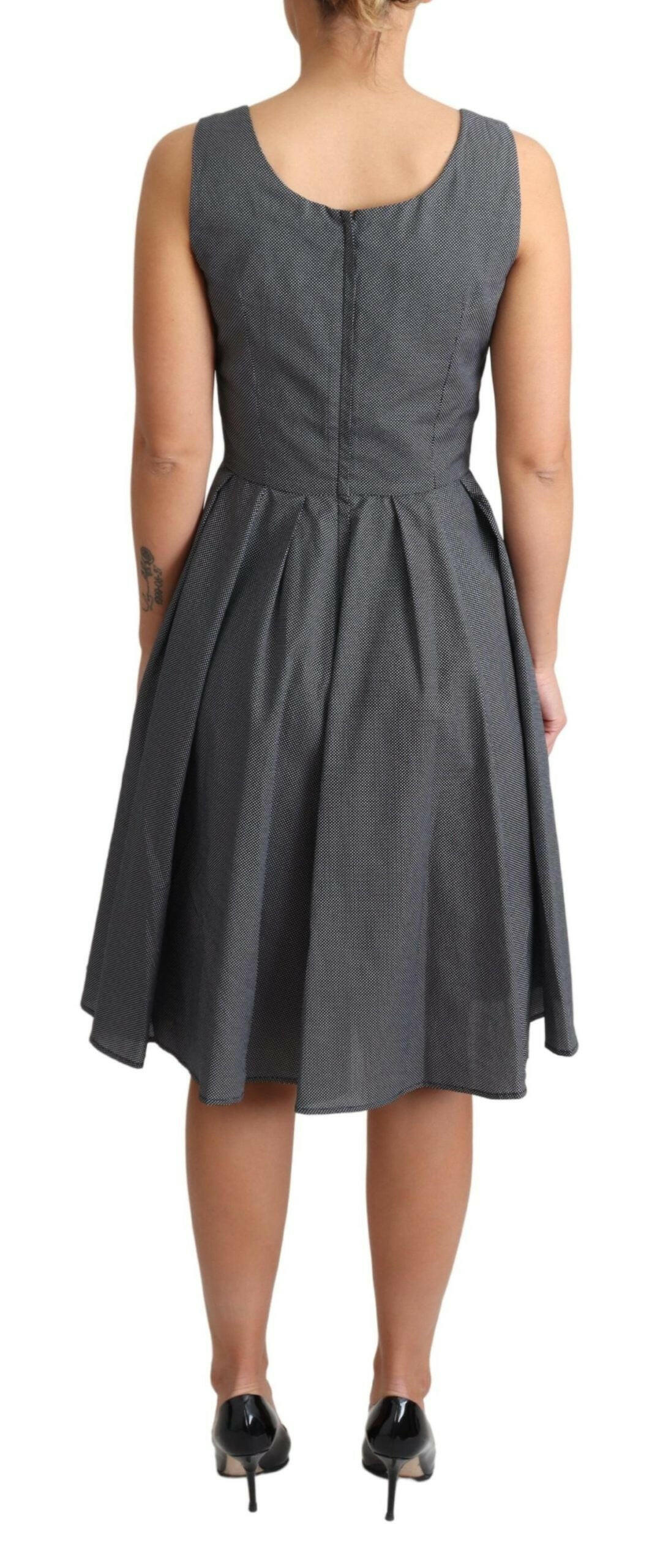 Dolce & Gabbana Black Polka Dotted Cotton A-Line Dress -   -  Dolce & Gabbana.