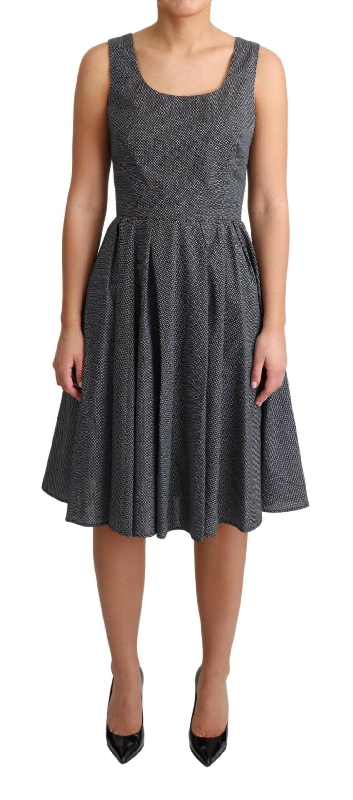 Dolce & Gabbana Black Polka Dotted Cotton A-Line Dress -   -  Dolce & Gabbana.