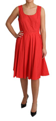 Dolce & Gabbana Red Polka Dotted Cotton A-Line  Dress -   -  Dolce & Gabbana.