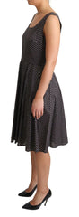 Dolce & Gabbana Black Floral Cotton A-Line Stretch Dress -   -  Dolce & Gabbana.