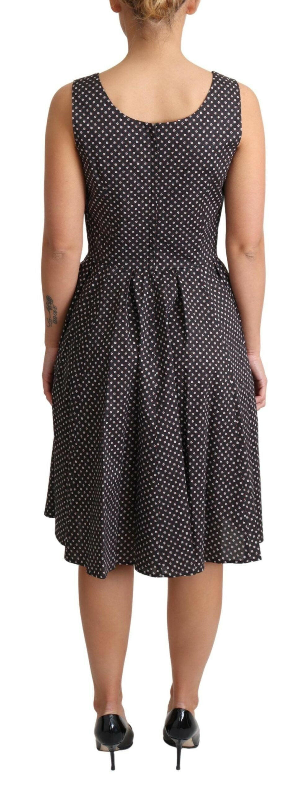Dolce & Gabbana Black Floral Cotton A-Line Stretch Dress -   -  Dolce & Gabbana.