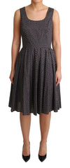 Dolce & Gabbana Black Floral Cotton A-Line Stretch Dress -   -  Dolce & Gabbana.